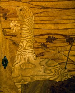 Jugendstil-Mahagoni- und Eichenbuffet