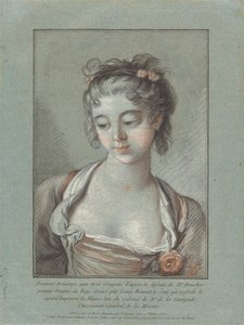 Büste einer jungen Frau, die nach unten schaut von Louis Marin Bonnet