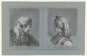 Porträt eines Moskauer Milchmädchens und eines finnischen Dienstmädchens von Louis Marin Bonnet