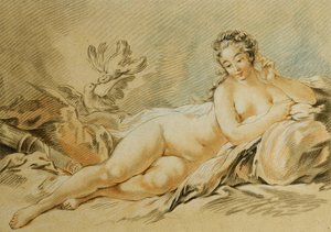 Venus ruht, nach Francois Boucher; Le Repos de Venus, nach Francois Boucher, 1774 von Louis Marin Bonnet