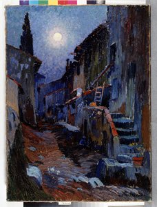 Auriol, Gasse im Mondlicht von Louis Mathieu Verdilhan