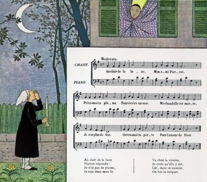 Partitur und Illustration des Kinderliedes 