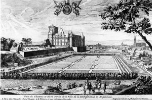 Schloss La Rochefoucauld in Liancourt; Gravur von Louis Menier - Familienarchiv von Louis Meunier