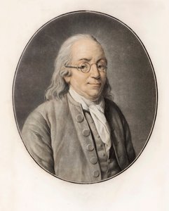 Benjamin Franklin. Porträt (Gravur) von Louis Michel van (after) Loo
