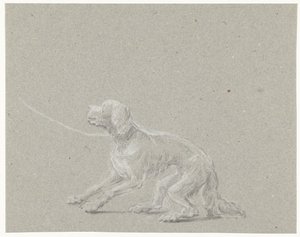 Hund an der Leine von Louis Moritz