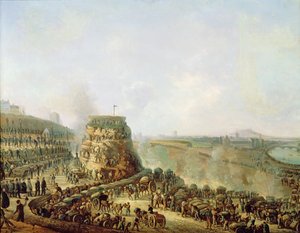Der Kaiser Napoleon III. und die Kaiserin Eugenie besuchen den Chaillot-Hügel, 1867 von Louis Moullin