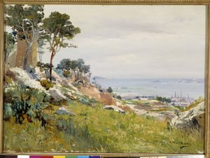 Blick auf die Friuli-Inseln von den Höhen der Madrague von Louis Nattero