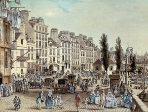 Blick auf den Hafen Saint Paul in Paris im Jahr 1782