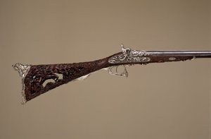 Doppelläufige Perkussionsflinte, Französisch, Paris, datiert 1854