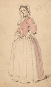 Eine junge Frau in einem rosa Kleid von Louis Philippe Boitard
