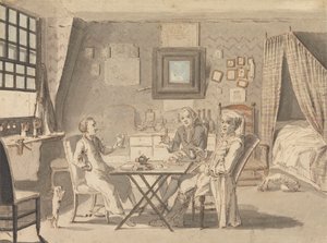 Selbstporträt mit zwei jungen Männern von Louis Philippe Boitard