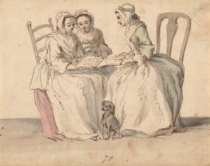 Drei sitzende Damen von Louis Philippe Boitard
