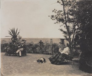 Ohne Titel (Mann und Frau entspannen) von Louis Pierre Theophile Dubois de Nehaut