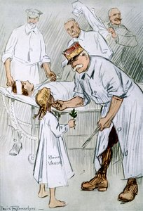 Frieden und Intervention: Deutscher Militarismus auf dem Operationstisch der Alliierten, 1916 von Louis Raemaekers