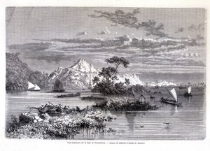 Innenansicht der Bucht von Chantaboun. 1874. Zeichnung von Sabatier nach Mr. Mouhot. „Tour du monde“ von Louis Remy Sabatier