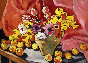 Krug, Anemonen, Tulpen und Äpfel von Louis Valtat