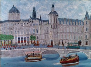 Ansicht des Justizpalastes in Paris von Louis Vivin