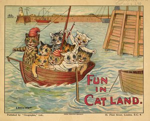 Katzen in einem Boot von Louis Wain