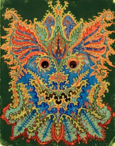 Kaleidoskop-Katzen: Katzenmuster auf Grün