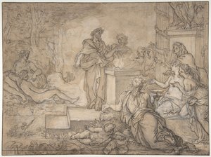 Opfer vor einer Statue des Jupiter, 17. Jahrhundert von Louis de Boullogne
