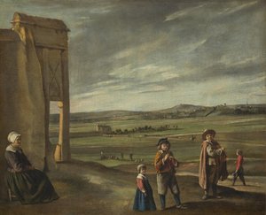 Landschaft mit Bauern von Louis le Nain