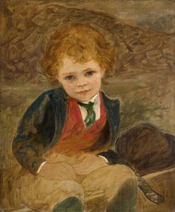 Studie eines Jungen, der in einer Schubkarre sitzt, 1890 von Louisa Starr