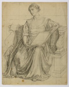 Ohne Titel (Sitzende drapierte weibliche allegorische Figur)