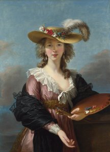Selbstporträt mit Strohhut, 1782 von Elisabeth Louise Vigee Lebrun