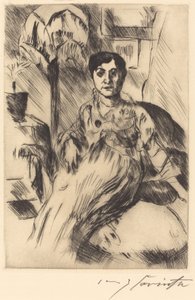 Interieur mit Frau, 1917