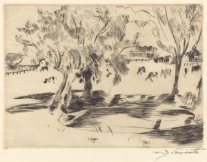 Landschaft mit Kühen von Lovis Corinth