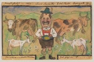 Postkarte, Poststempel 9. Mai 1895 (Appenzell) von Lovis Corinth
