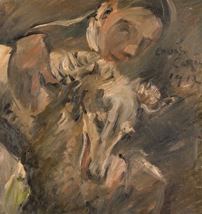 Max Mainer mit einem sibirischen Windhund, 1917