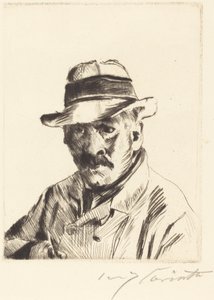 Selbstbildnis im Strohhut von Lovis Corinth