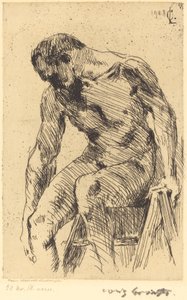 Sitzender männlicher Akt von Lovis Corinth