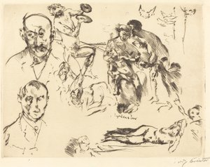 Skizzen von Männern, einschließlich Max Liebermann von Lovis Corinth