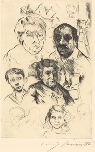 Verschiedene Köpfe und Selbstbildnis von Lovis Corinth