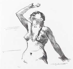 Weiblicher Akt in Abwehr von Lovis Corinth
