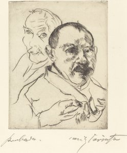 Zwei männliche Studienköpfe (Selbstbildnisse) von Lovis Corinth