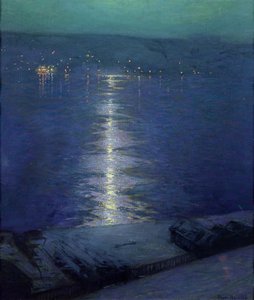 Mondlicht auf dem Fluss, 1919 von Lowell Birge Harrison