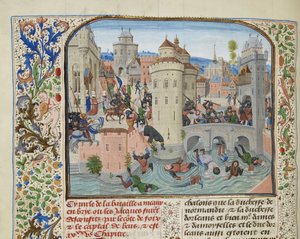 Niederlage der Jacquerie am 9. Juni 1358, ca. 1470-1475 von Loyset Liedet