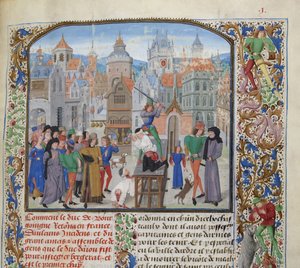 Hinrichtung von Guillaume Sanche IV de Pommiers, Vizegraf von Fronsac in Bordeaux im Jahr 1375, ca. 1470-1475