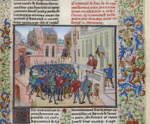 Jean de Heyle liest in Gent einen Brief von Philipp II. dem Kühnen