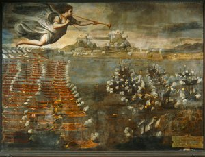 Szene der Schlacht von Lepanto von Luca Cambiaso