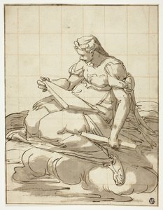 Sibylle in den Wolken von Luca Cambiaso