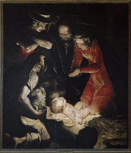 Die Anbetung der Hirten oder Die Geburt Christi von Luca Cambiaso