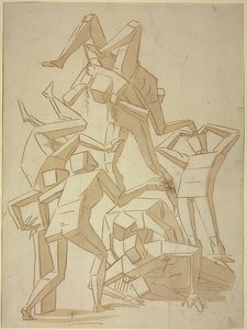 Übereinanderpurzelnde stereometrische Figuren (Kopie) von Luca Cambiaso