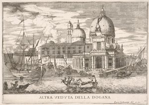 Tafel 61: Ansicht des Zollhauses Dogana da Mar an der Mündung des Canal Grande..., 1703