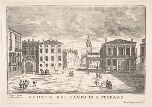 Tafel 95: Blick auf Campo Santo Stefano mit dem Loredan-Palast und dem Morosini-Palast, Venedig
