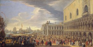 Die Ankunft des Earl of Manchester in Venedig, 1707-10 von Luca Carlevaris