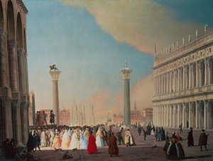 Die Piazzetta, Venedig, Blick nach Süden von der Fassade von San Marco von Luca Carlevaris